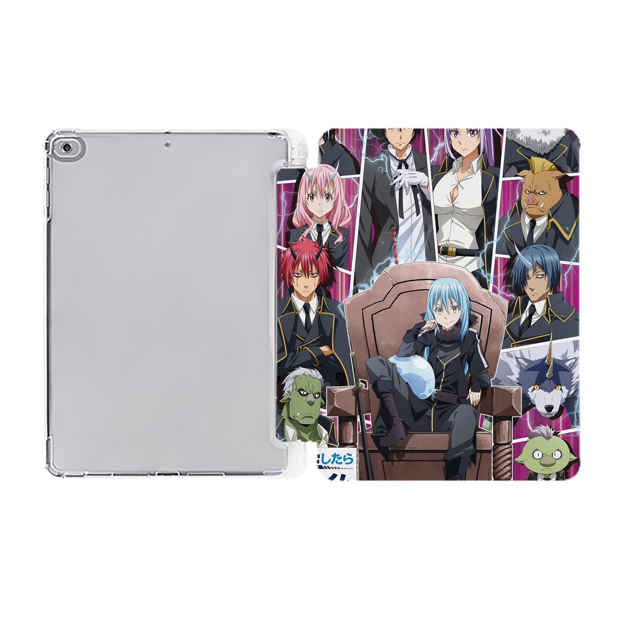 （画像用） 転スラ Regarding Reincarnated to Slime IPad ケース ペン収納付き 三つ折りスタンド PUレザー×シリコン 対応機種9.5/10.5/10.9インチ